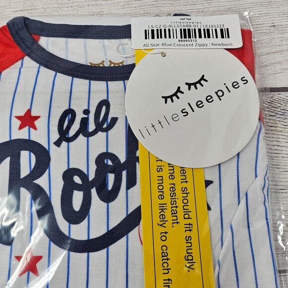 NIB Little Sleepies All Star Blue Crescent Zippy Size Newborn - Picture 2 of 3